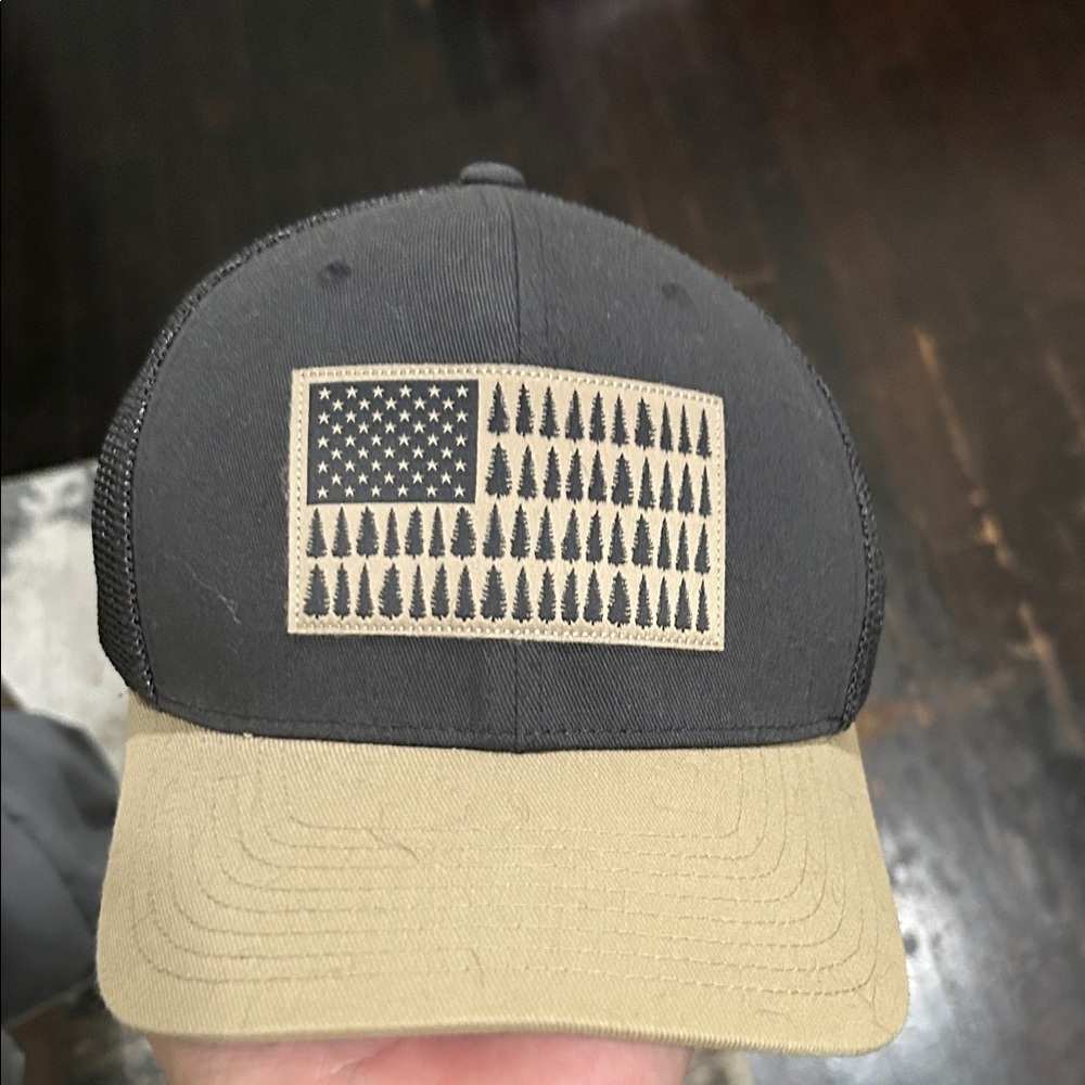 Black and Tan American Flag Cap